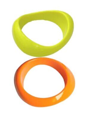 80s Neon Bracelets Fluorescent Candy Color Wide Irregular Acrylic Resin